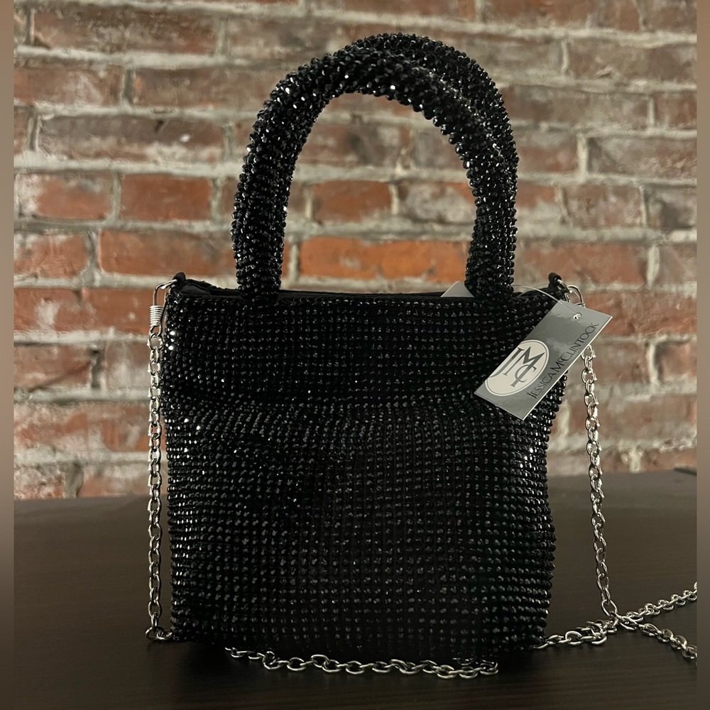 Jessica McClintock Tiny Black Purse with removable strap